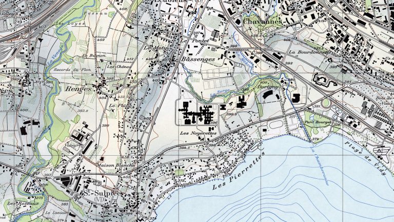 Capture d'écran d'une carte de l'Office fédéral de topographie © Swisstopo