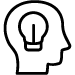 Une icône représentant une ampoule dans une silhouette