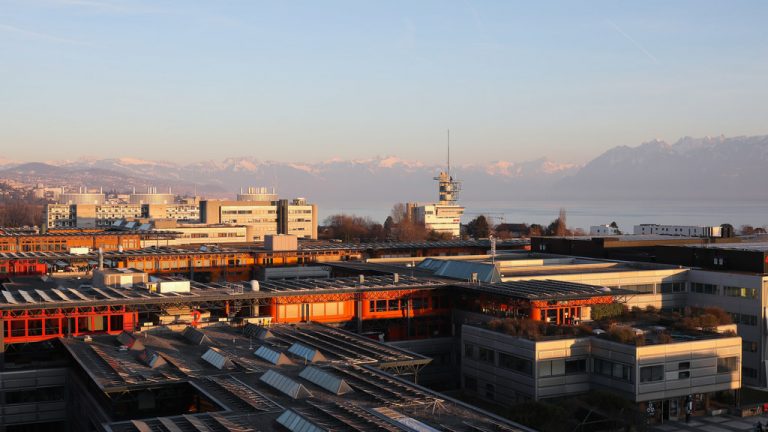 Aerial view of EPFL. February 2019