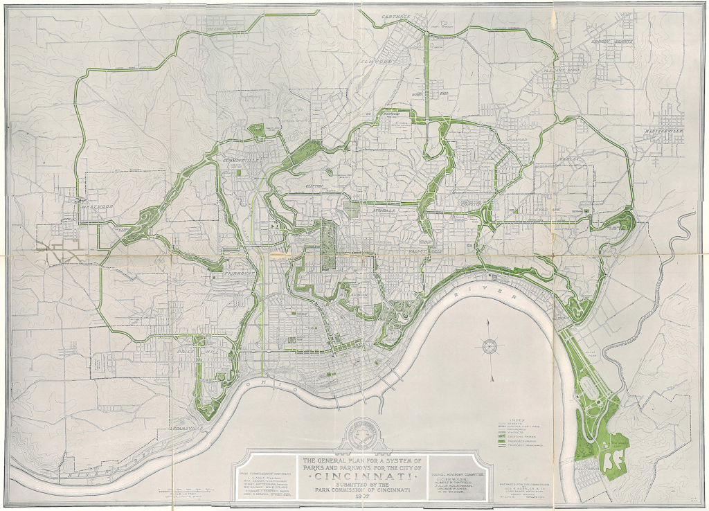 Frederika and George Kessler, The General Plan for a System of Parks and Parkways for the City of Cincinnati, 1907 © Library of Congress