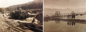 Le Flon, image de gauche: Vallée de la Jeunesse, image de droite: étendue d'un km dans le Lac Léman, 1929 © Archives Canton de Vaud