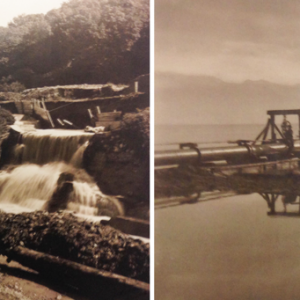 Le Flon, image de gauche: Vallée de la Jeunesse, image de droite: étendue d'un km dans le Lac Léman, 1929 © Musée historique de Lausanne