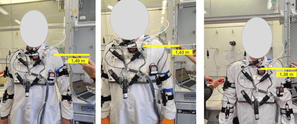 Illustration : 3 personnes de taille différente ont participé à la simulation d’une activité dans une chapelle