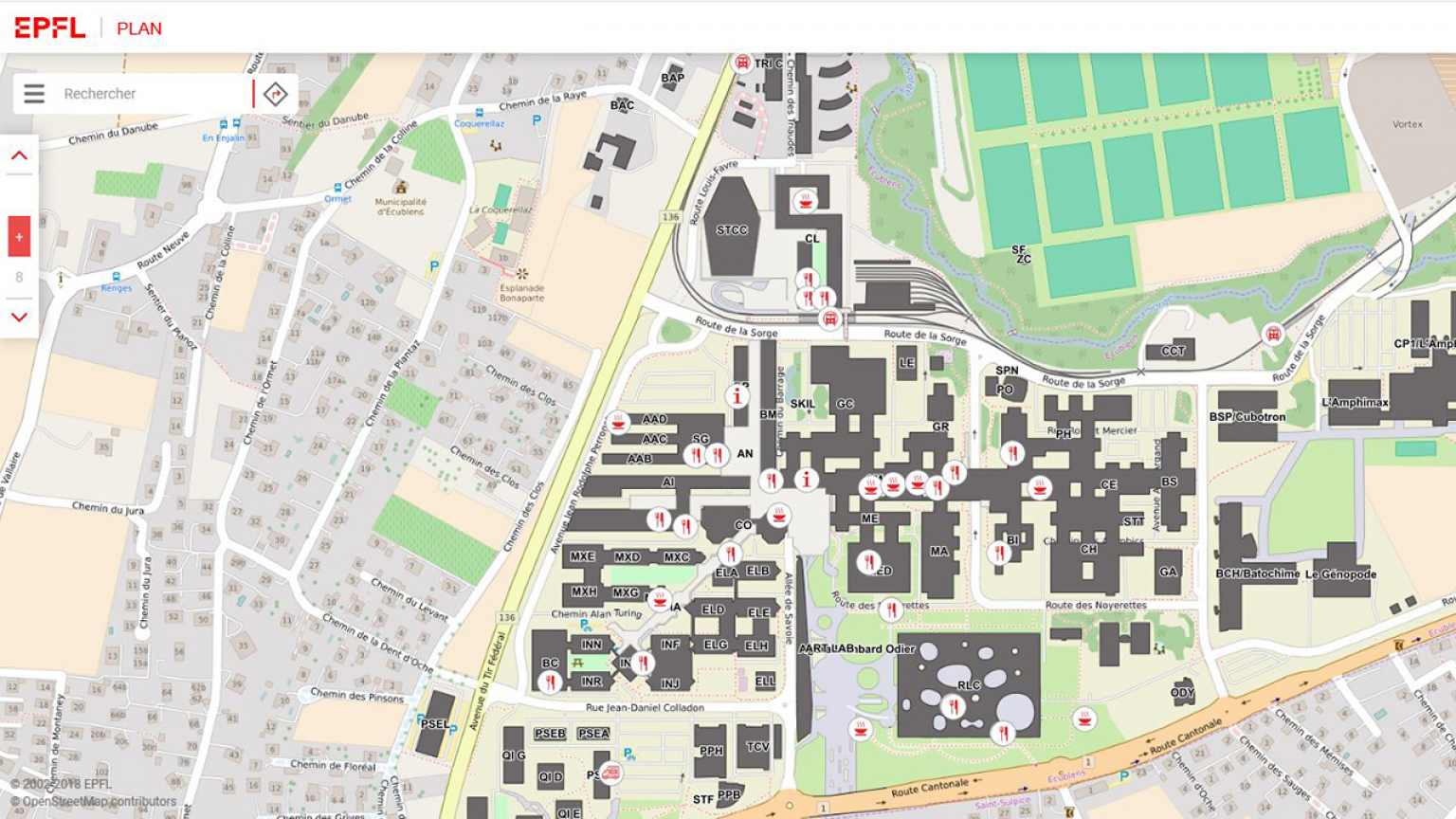 Page d'accueil plan.epfl.ch