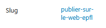 Wordpress: slug de l'url