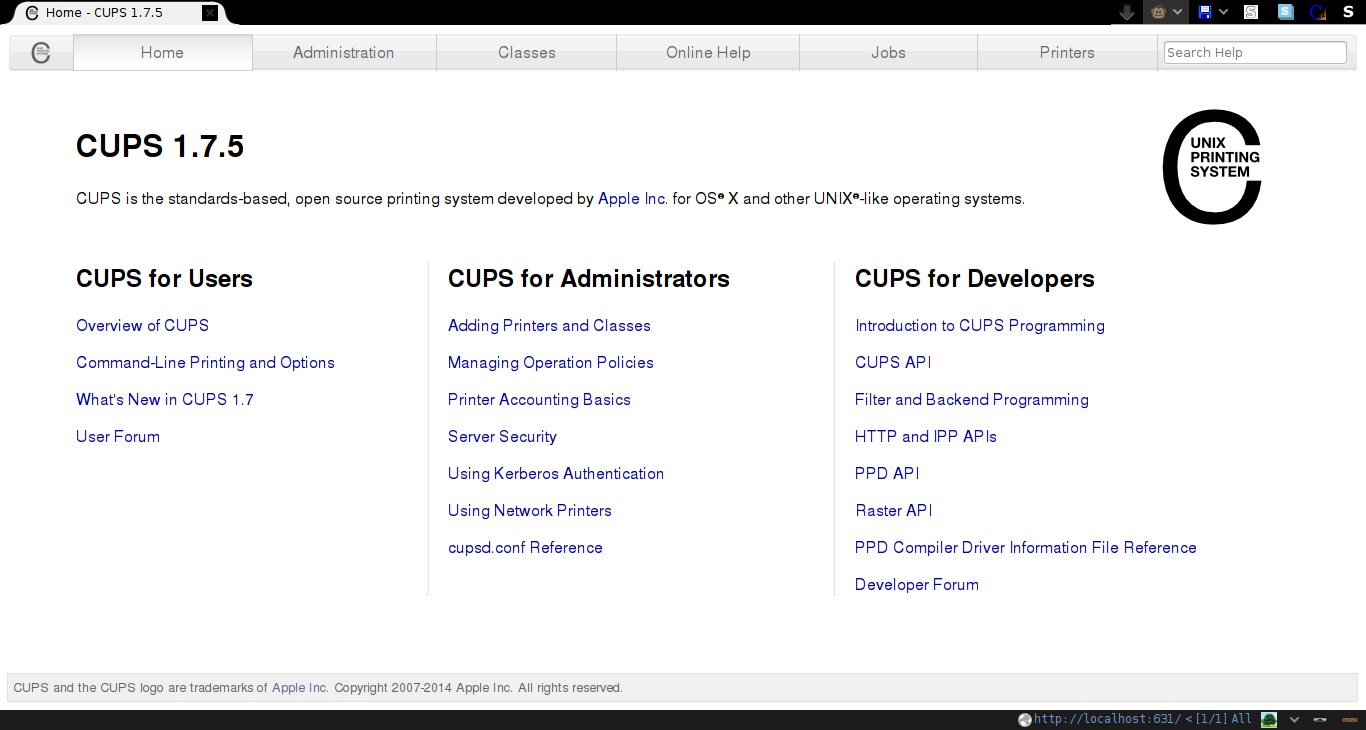 CUPS homepage