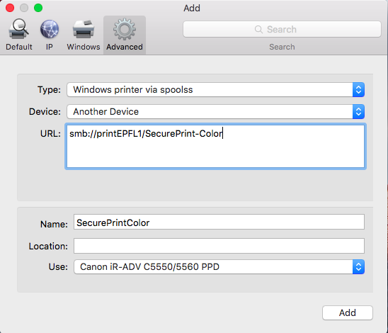 mac add printer