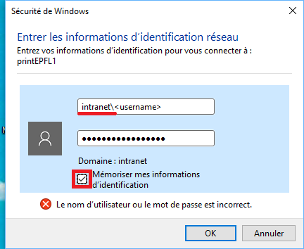 Authentification windows