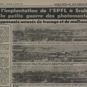 L’article présente les photomontages rectifiés de l’EPFL.