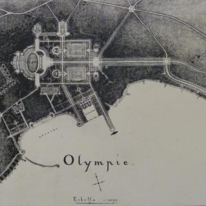 Plan du projet de l'Olympie situé au bord du lac Léman.