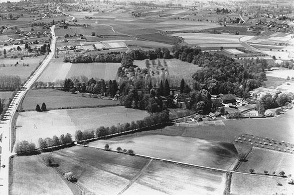 Le site de Dorigny avant la construction de l’Université accueillait des terrains agricoles.
