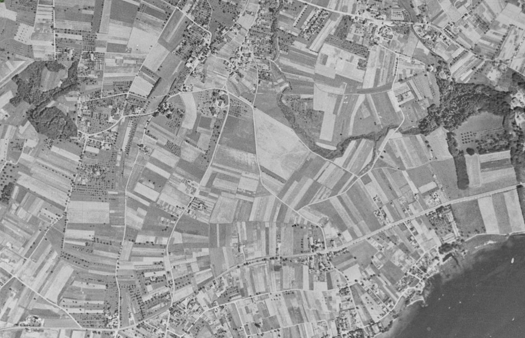 Terrains agricoles situés à Ecublens avant la construction de l’EPFL.