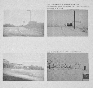 Reportage photographique montrant l’approche de l’EPFL (à gauche) et proposant des améliorations sous forme de dessins (à droite).