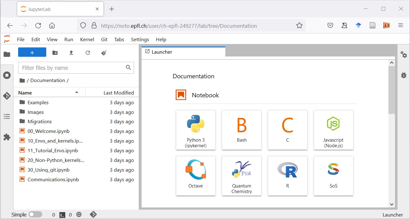 Oneclick access to Jupyter notebooks online with noto ‒ Educational