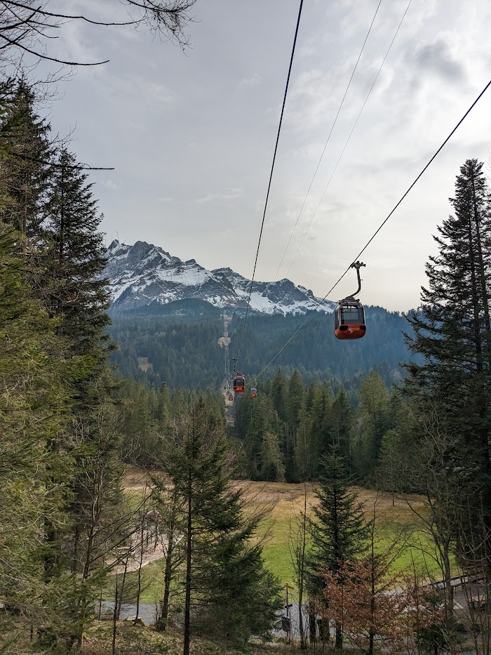 A very peaceful gondola ride down from Mt. Pilatus.