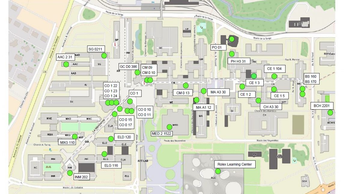 EPFL map of the Center for Imaging