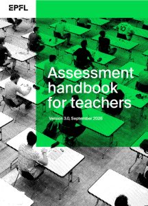 image of the cover page with title "Assessment handbook" on a green background