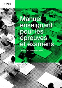 Image de la page de couverture avec le titre « Manuel enseignant pour les épreuves et examens » sur fond vert