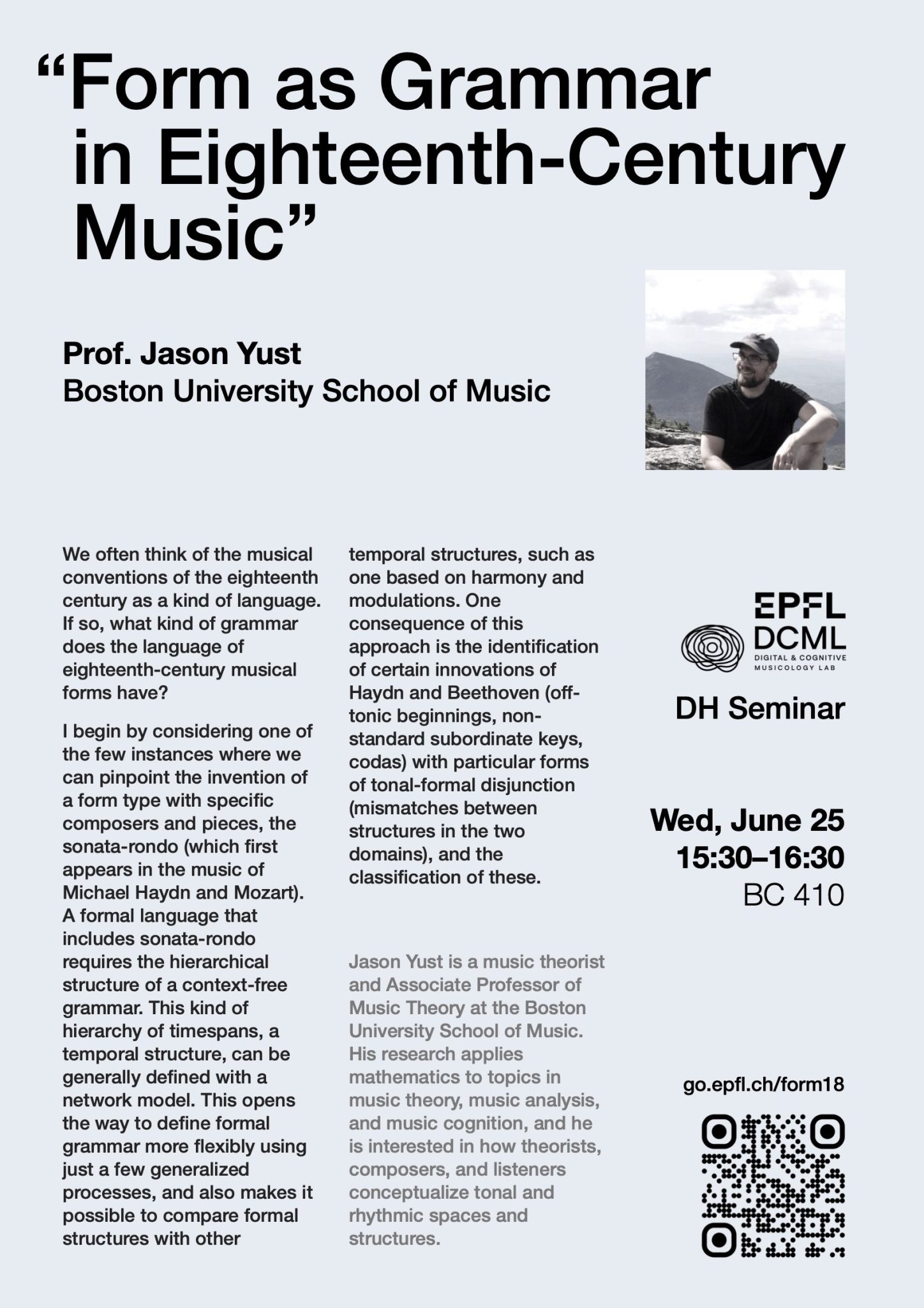 Form as Grammar in Eighteenth-Century Music ‒ DCML ‐ EPFL