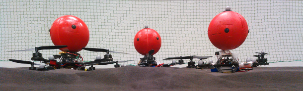 Three quadrotors used to perform our experiments.