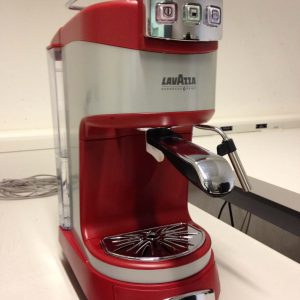 A warm welcome to a special new lab member! (Nov 28 2013). At the ready to gladly brew delicious Lavazza coffee at any time, the Guzzini Espresso machine is poised to improve life in the GräffLab significantly. | © EPFL