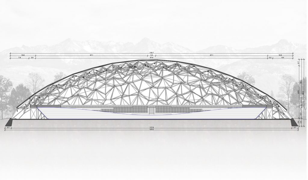 coupe-structure_velodrome-etudiants-studio-weinand-epfl