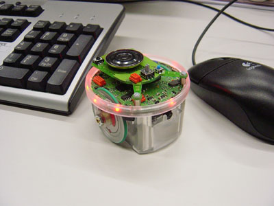 E-puck robot on a desk