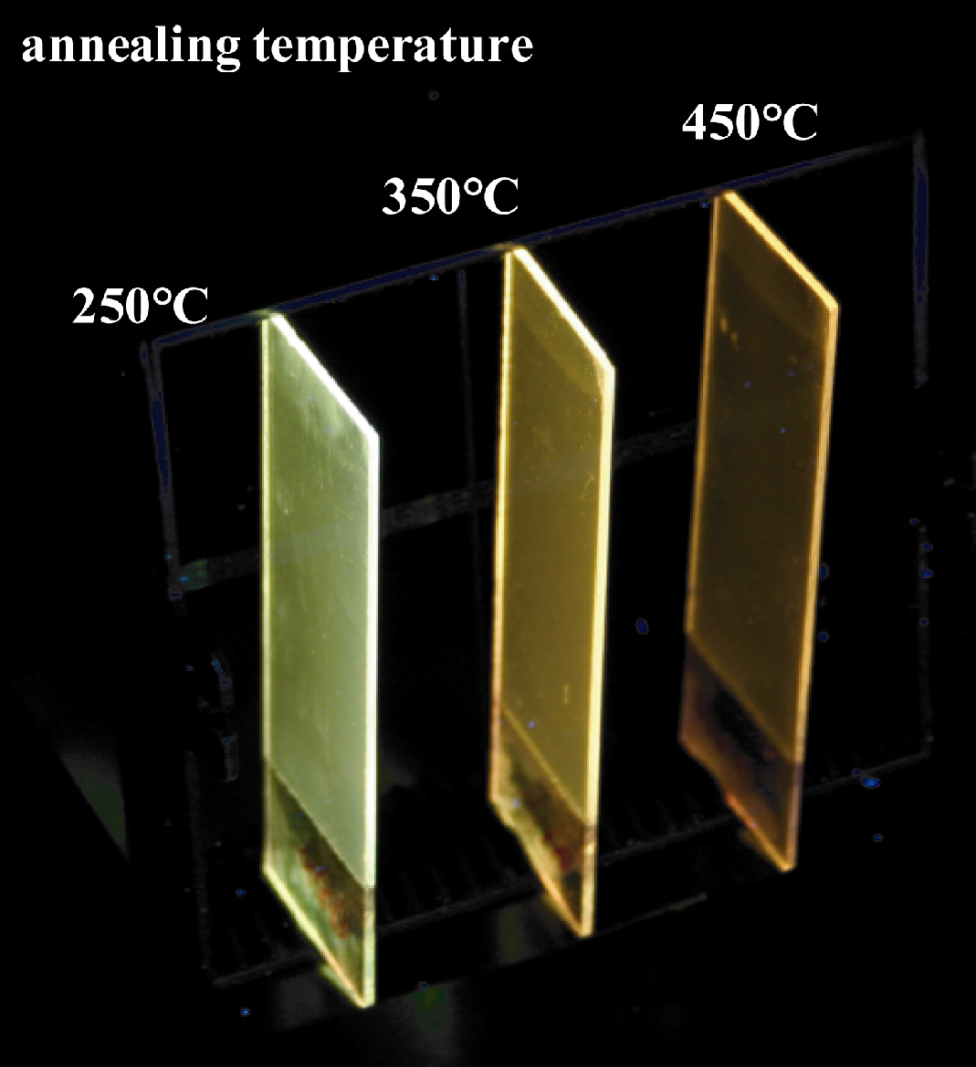samples at different annealing temperatures