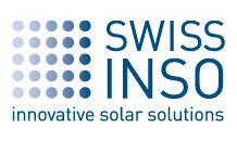 swiss inso logo blue to left dotted square below text innovative solar solutions