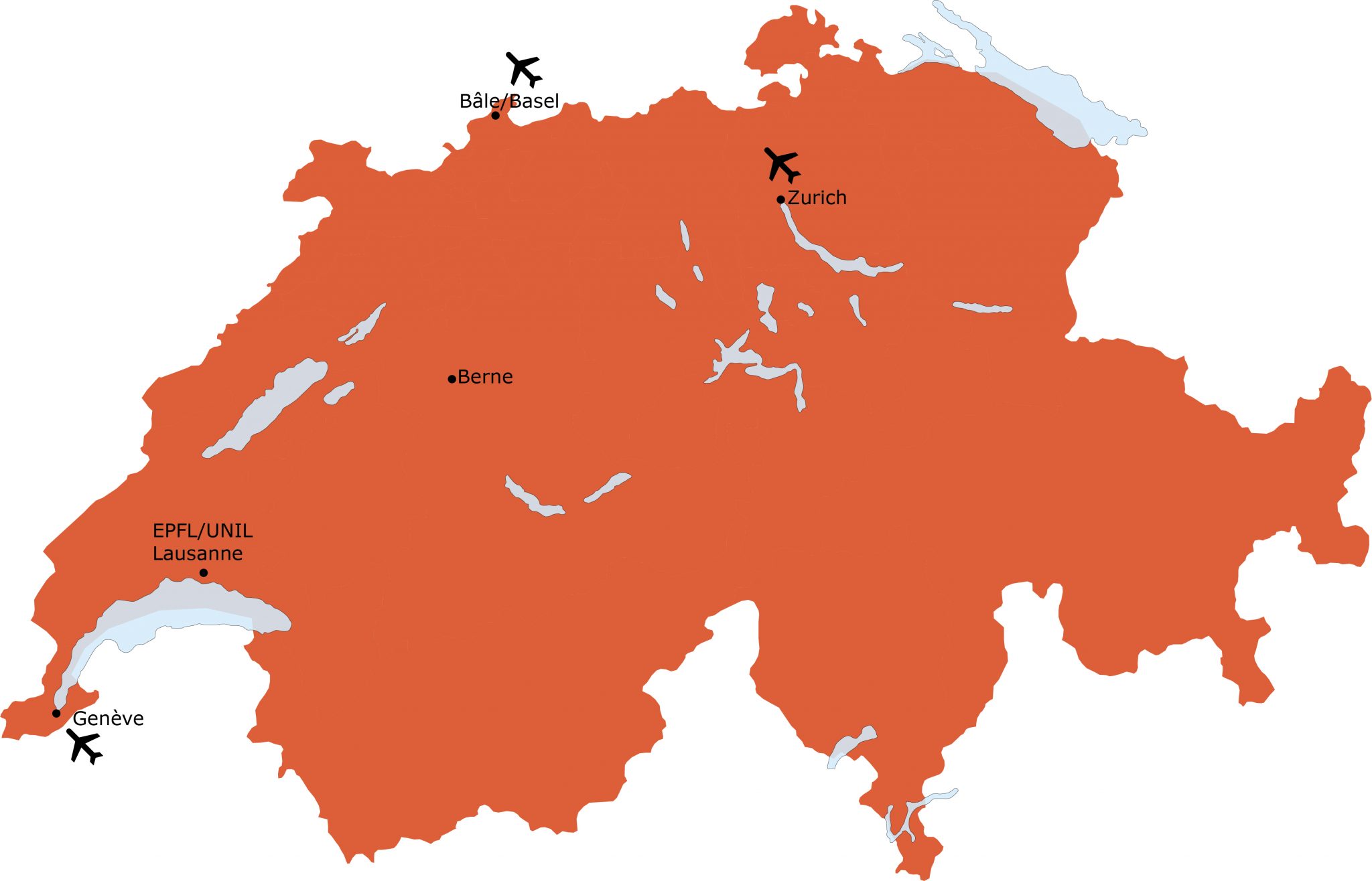 Carte géographique de la Suisse