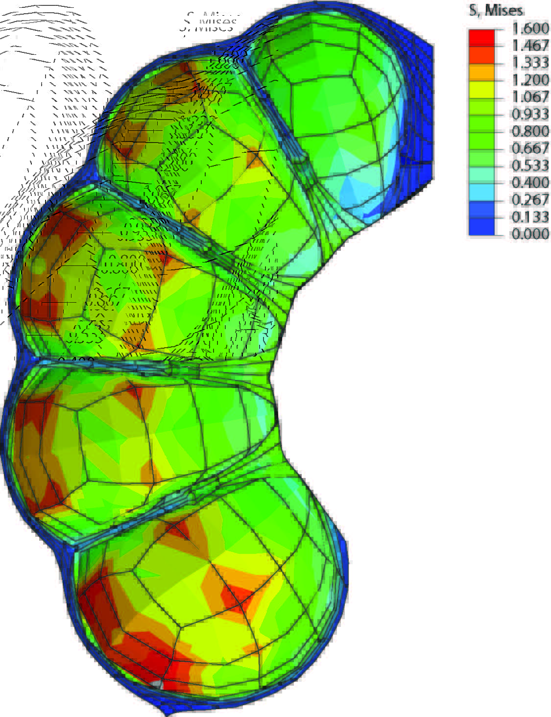 Simulation for an 8x8_c5_w7 bending SPA at 45 kPa.
