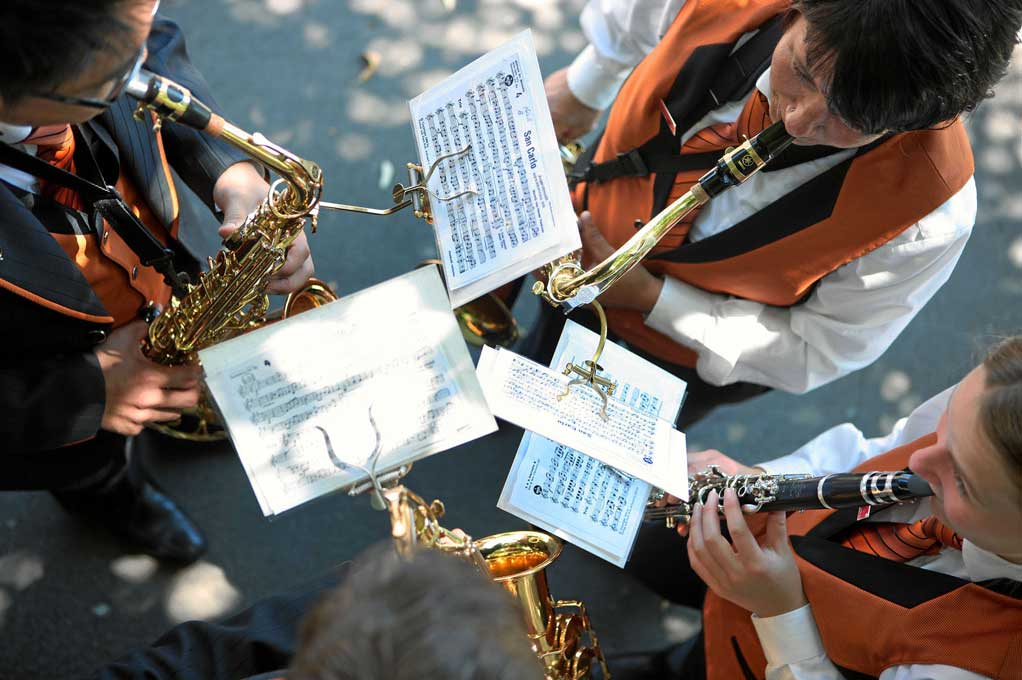 Fête fédérale de musique 2011, Saint-Gall : concert dans la rue © swiss-image.ch/Andy Mettler