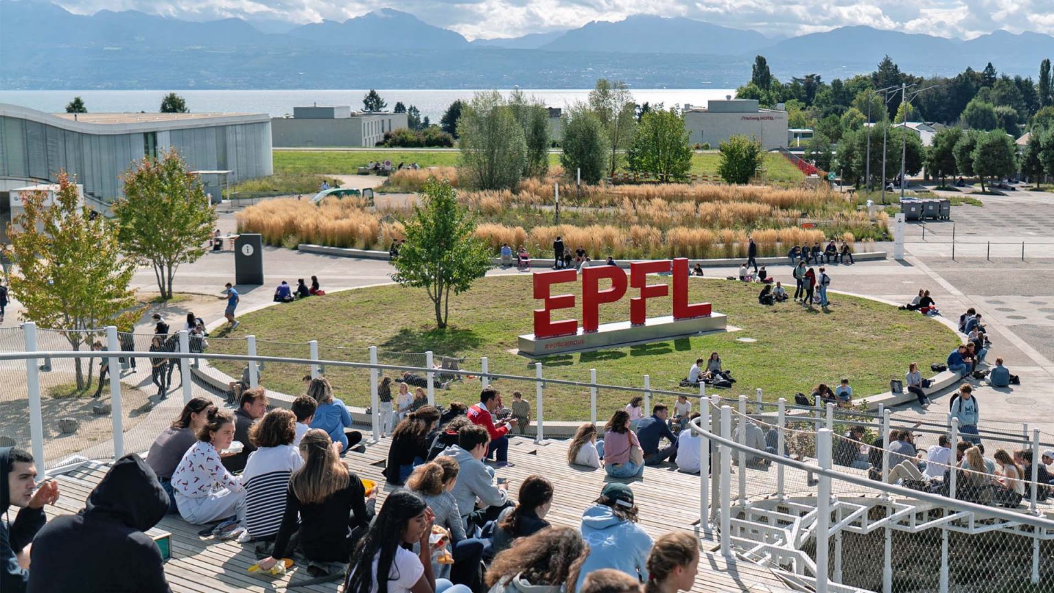 EPFL Campus with students