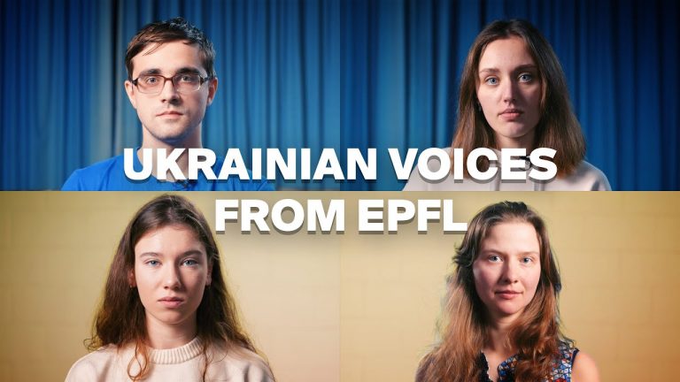 Miniature de la vidéo "Ukranian voices from EPFL", avec quatre portraits